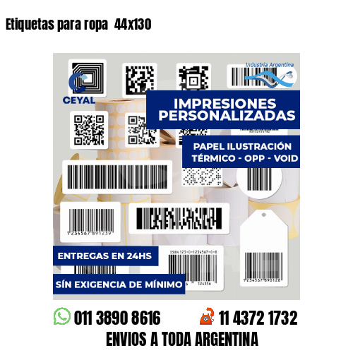 Etiquetas para ropa  44x130