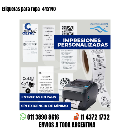 Etiquetas para ropa  44x140