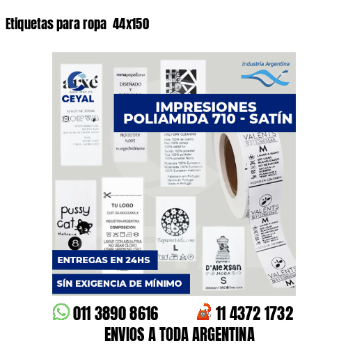 Etiquetas para ropa  44x150
