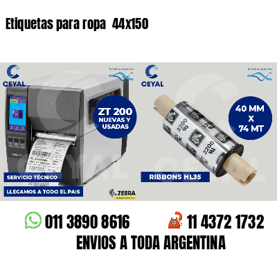 Etiquetas para ropa 44x150