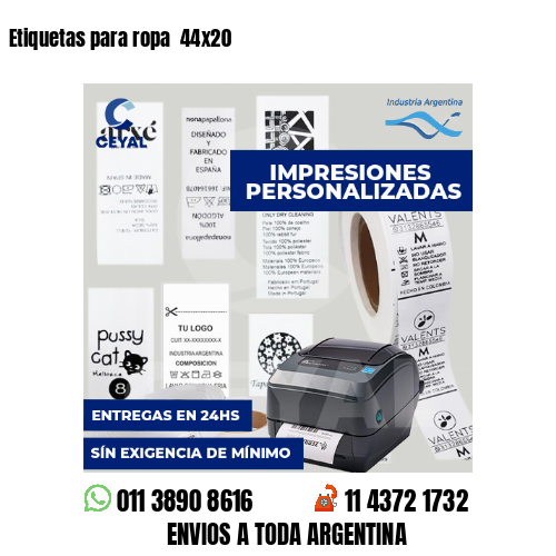 Etiquetas para ropa  44x20