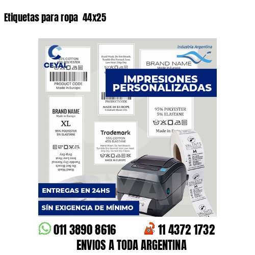 Etiquetas para ropa  44x25