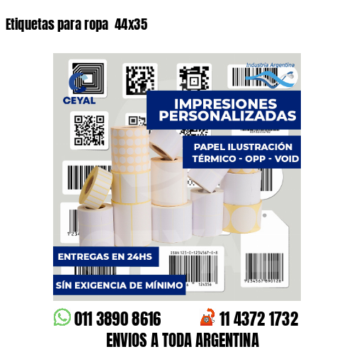 Etiquetas para ropa  44x35