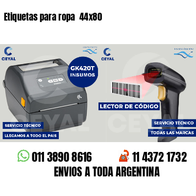 Etiquetas para ropa 44x80