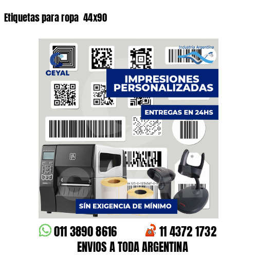 Etiquetas para ropa  44x90