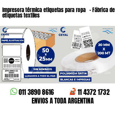 Impresora térmica etiquetas para ropa   - Fábrica de etiquetas textiles