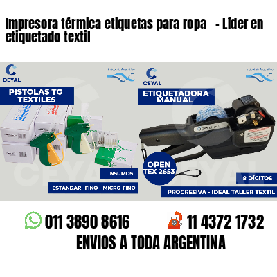 Impresora térmica etiquetas para ropa   - Líder en etiquetado textil