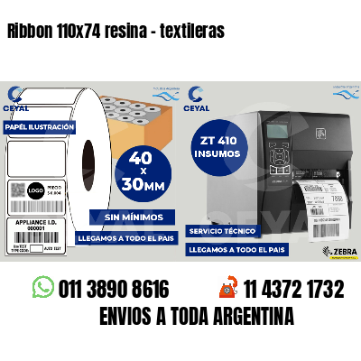 Ribbon 110x74 resina - textileras