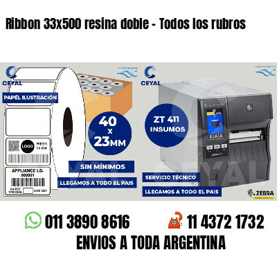 Ribbon 33x500 resina doble - Todos los rubros