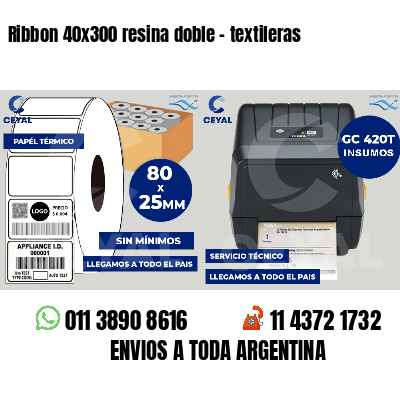 Ribbon 40x300 resina doble - textileras