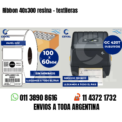 Ribbon 40x300 resina - textileras