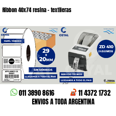 Ribbon 40x74 resina - textileras
