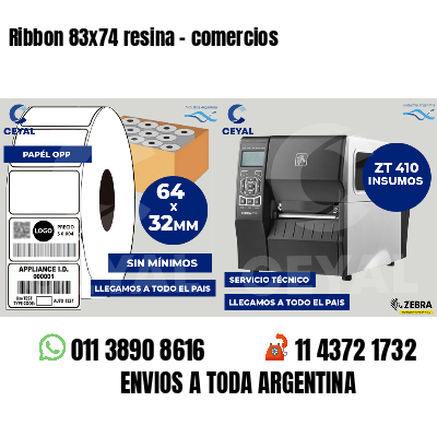 Ribbon 83x74 resina - comercios