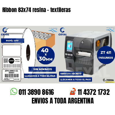 Ribbon 83x74 resina - textileras