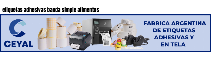 etiquetas adhesivas banda simple alimentos