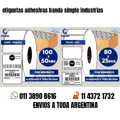 etiquetas adhesivas banda simple industrias