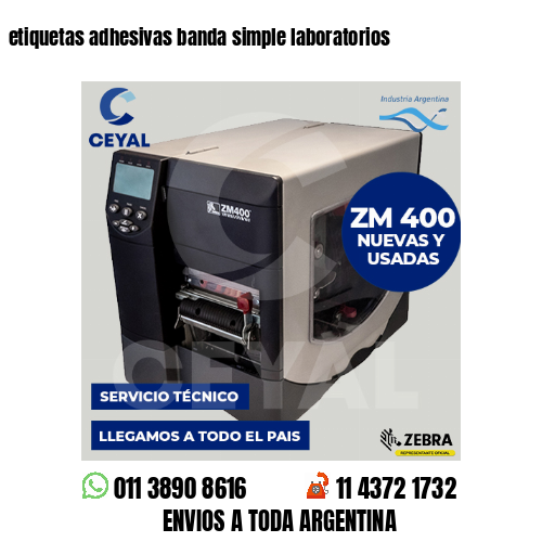 etiquetas adhesivas banda simple laboratorios