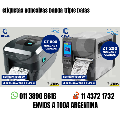 etiquetas adhesivas banda triple batas