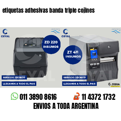 etiquetas adhesivas banda triple cojines