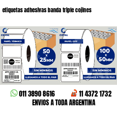 etiquetas adhesivas banda triple cojines