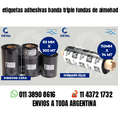 etiquetas adhesivas banda triple fundas de almohadas