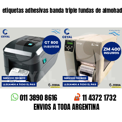 etiquetas adhesivas banda triple fundas de almohadas