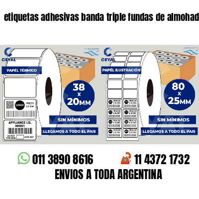 etiquetas adhesivas banda triple fundas de almohadas