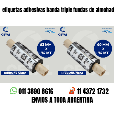 etiquetas adhesivas banda triple fundas de almohadones