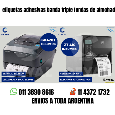etiquetas adhesivas banda triple fundas de almohadones