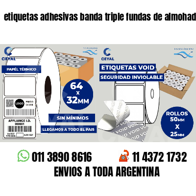 etiquetas adhesivas banda triple fundas de almohadones