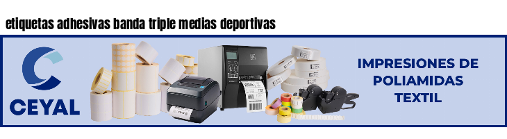 etiquetas adhesivas banda triple medias deportivas
