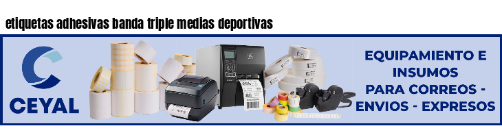 etiquetas adhesivas banda triple medias deportivas