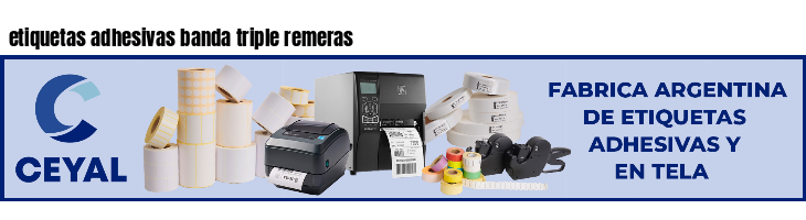 etiquetas adhesivas banda triple remeras