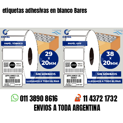 etiquetas adhesivas en blanco Bares
