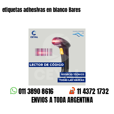 etiquetas adhesivas en blanco Bares