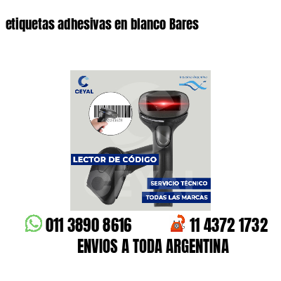 etiquetas adhesivas en blanco Bares