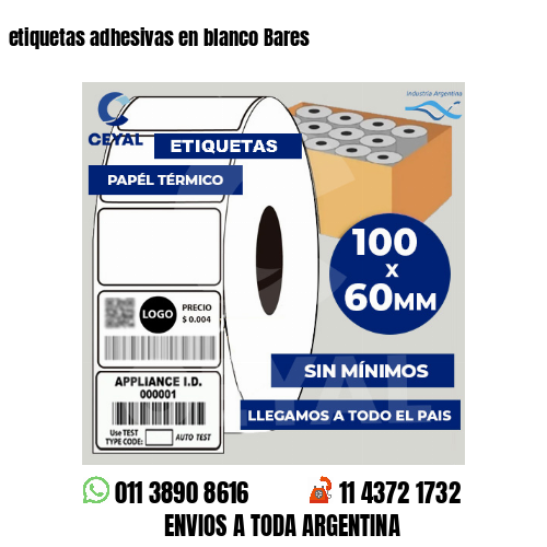 etiquetas adhesivas en blanco Bares
