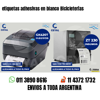 etiquetas adhesivas en blanco Bicicleterías
