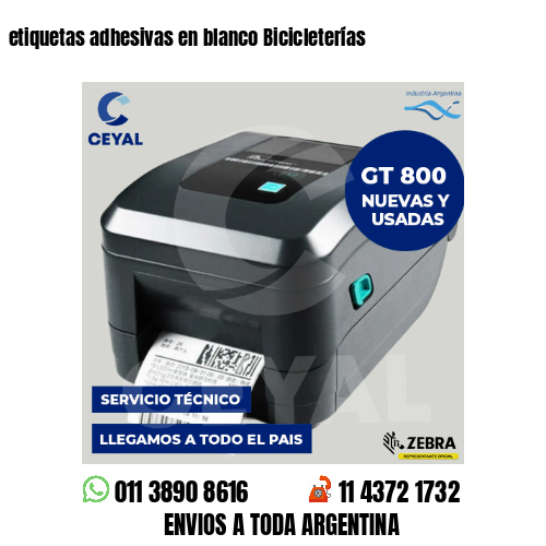 etiquetas adhesivas en blanco Bicicleterías