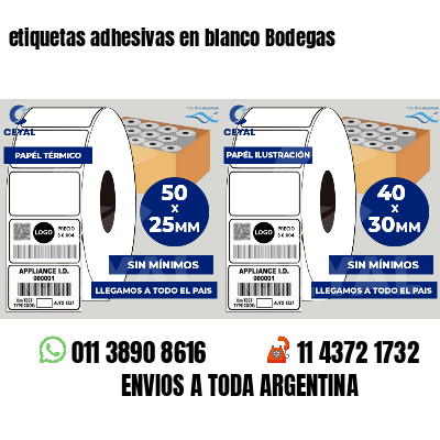 etiquetas adhesivas en blanco Bodegas