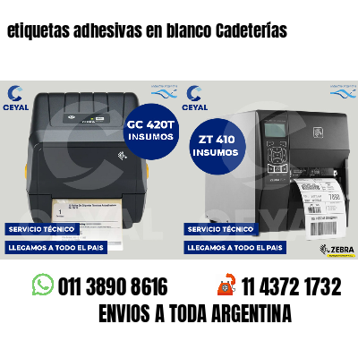 etiquetas adhesivas en blanco Cadeterías