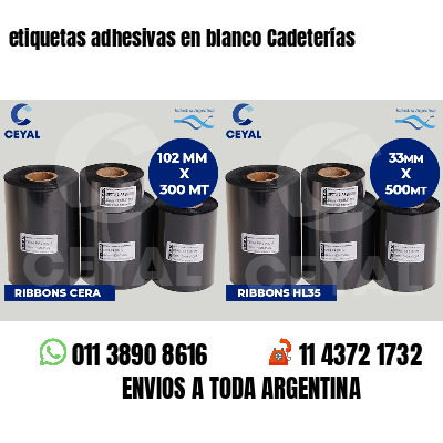 etiquetas adhesivas en blanco Cadeterías