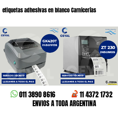 etiquetas adhesivas en blanco Carnicerías