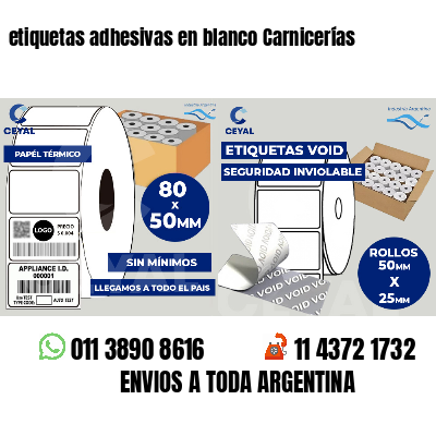 etiquetas adhesivas en blanco Carnicerías