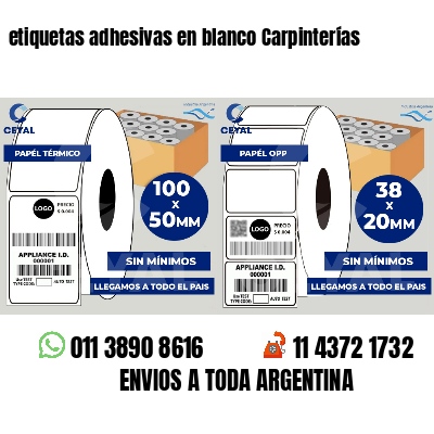 etiquetas adhesivas en blanco Carpinterías