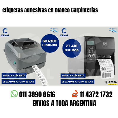 etiquetas adhesivas en blanco Carpinterías