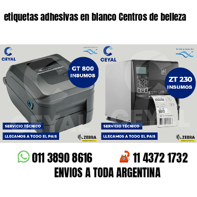 etiquetas adhesivas en blanco Centros de belleza