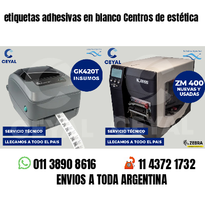 etiquetas adhesivas en blanco Centros de estética