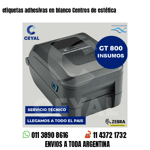 etiquetas adhesivas en blanco Centros de estética