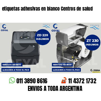 etiquetas adhesivas en blanco Centros de salud